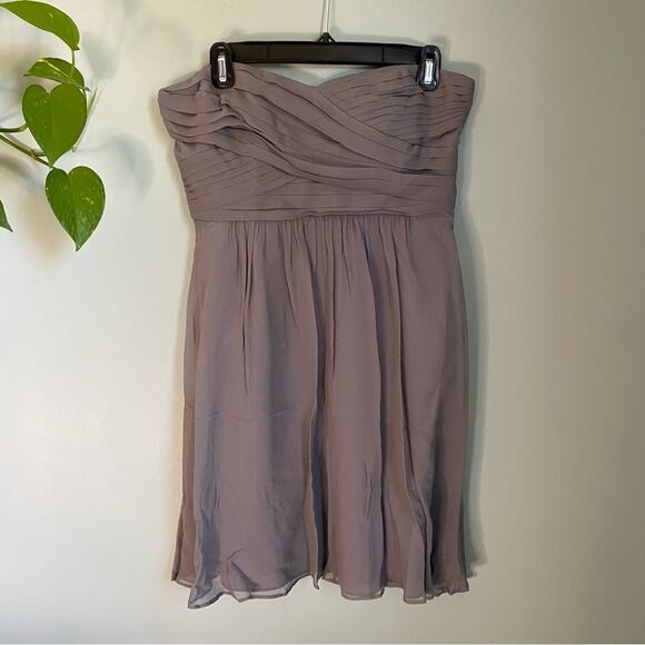 Ann Taylor Silk Chiffon Bridesmaid Mini Dress - Picture 1 of 6